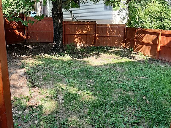 Fenced in back yard.