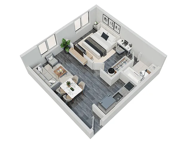 Floor plan 1 Bedroom 1 Bathroom