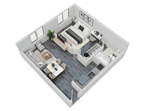 Floor plan 1 Bedroom 1 Bathroom