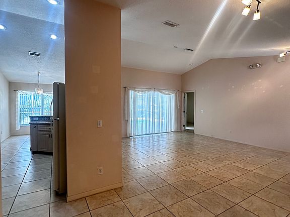 Dining, living and kitchen