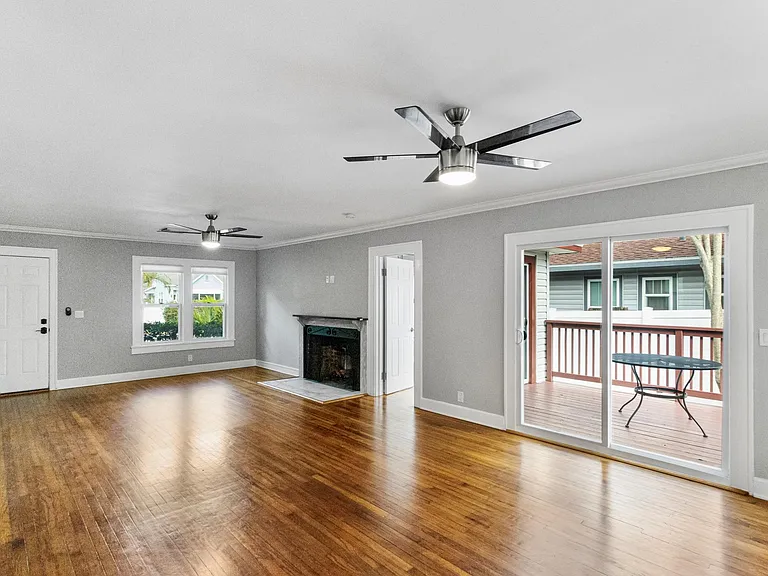 Living room with fireplace