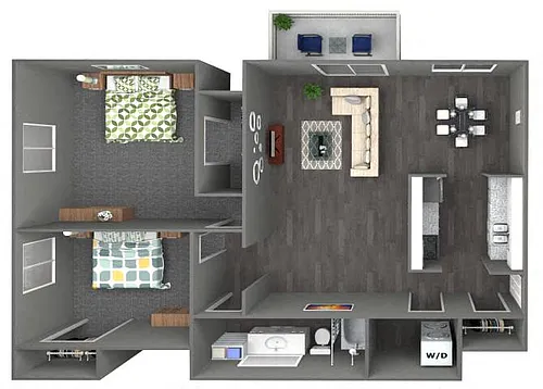 Floor plan 2 Bed 1 Bath