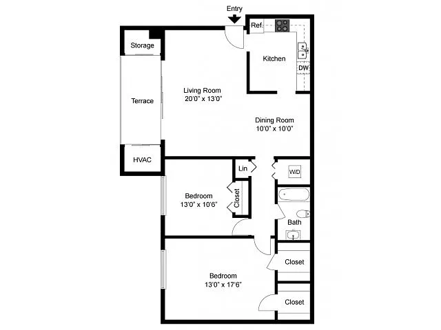 Floor plan Two Bedroom