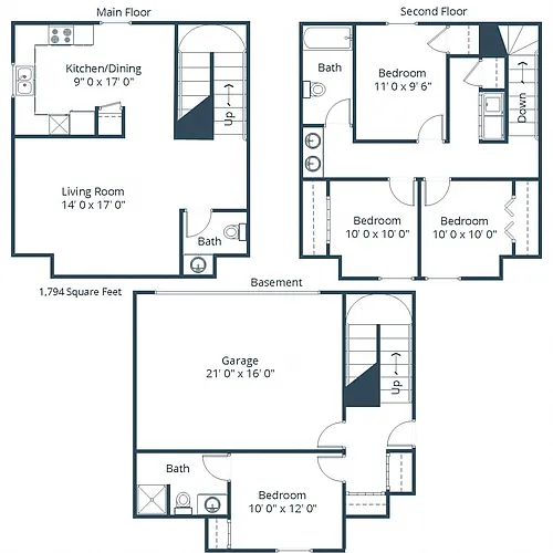Floor plan Four Bedroom 425A