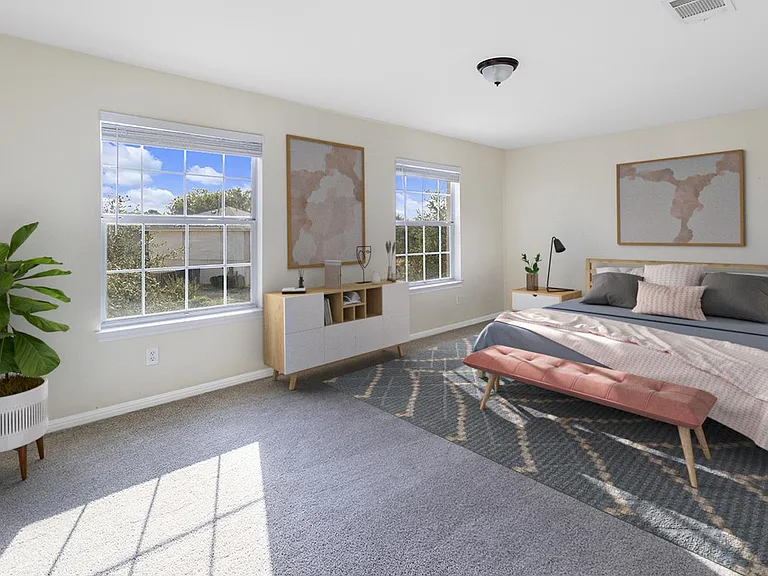 Bedroom 4. This image shows a virtually furnished space. Bedrooms come unfurnished.
