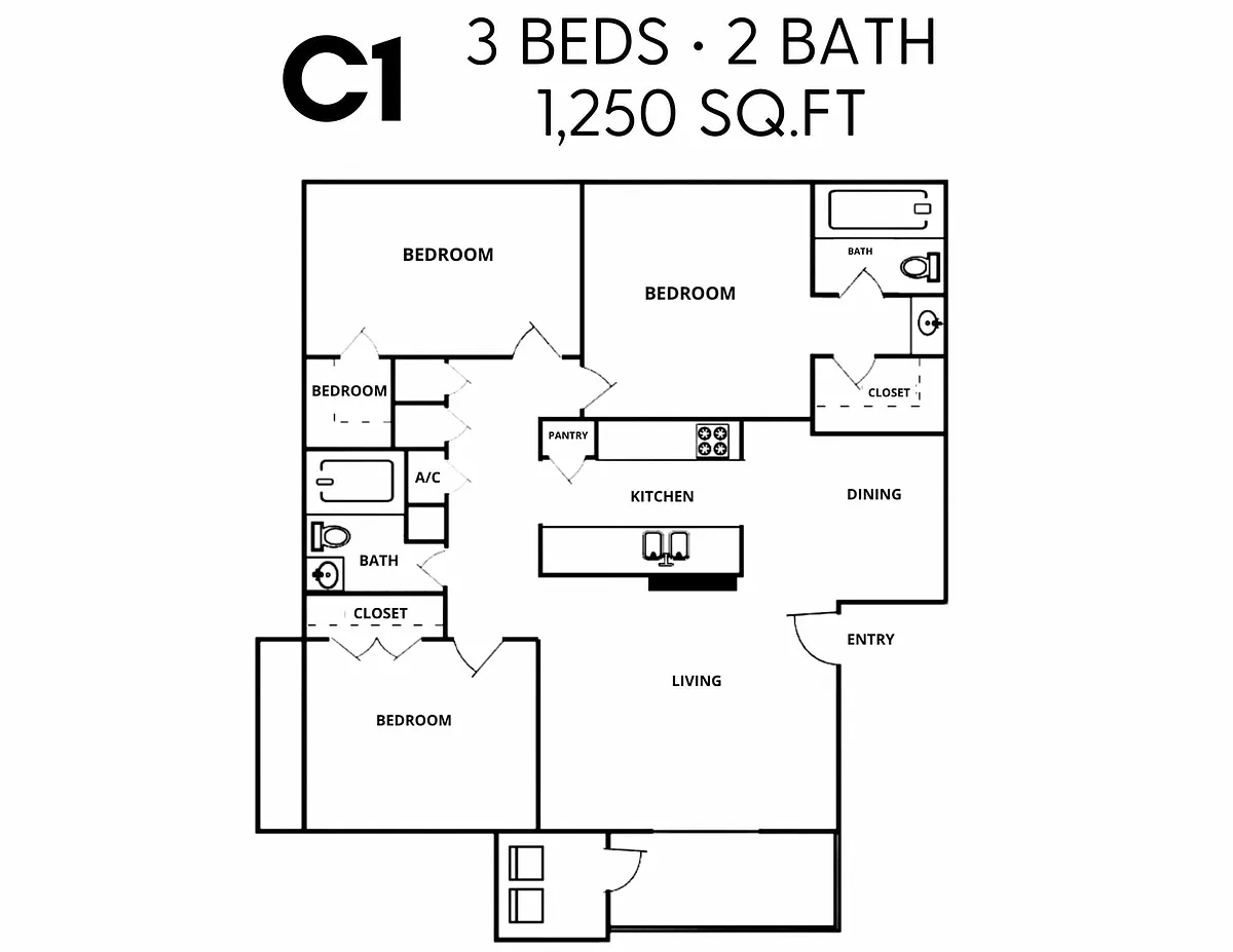 Floor plan 3X2-A