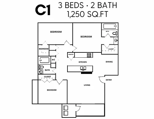 Floor plan 3X2-A
