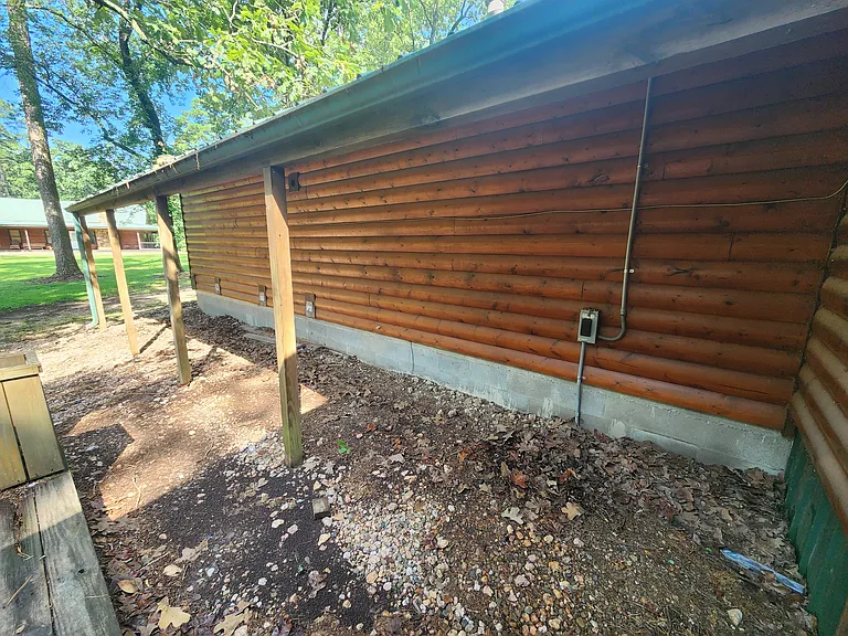 Outside area with 220 hook up for hot tub if desired.