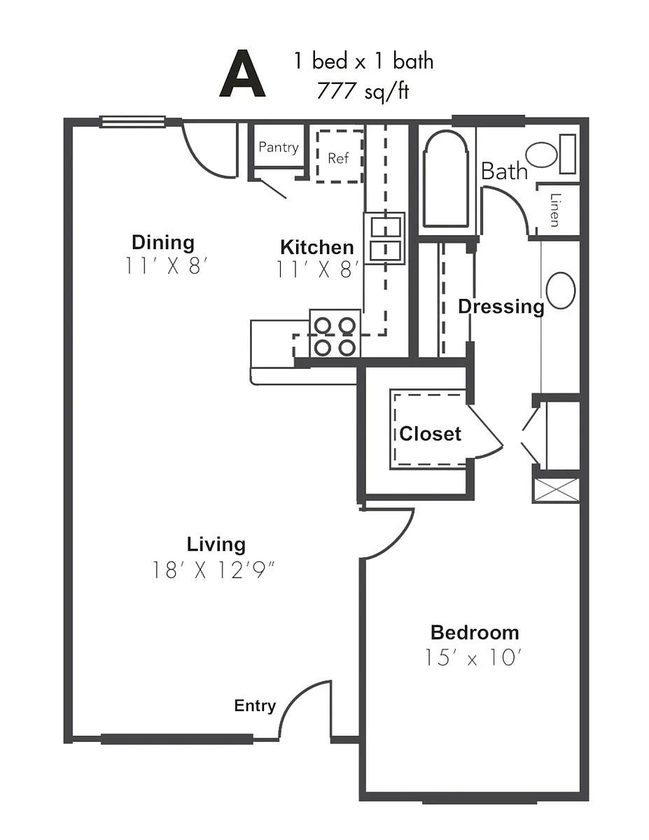 Floor plan 1x1AU