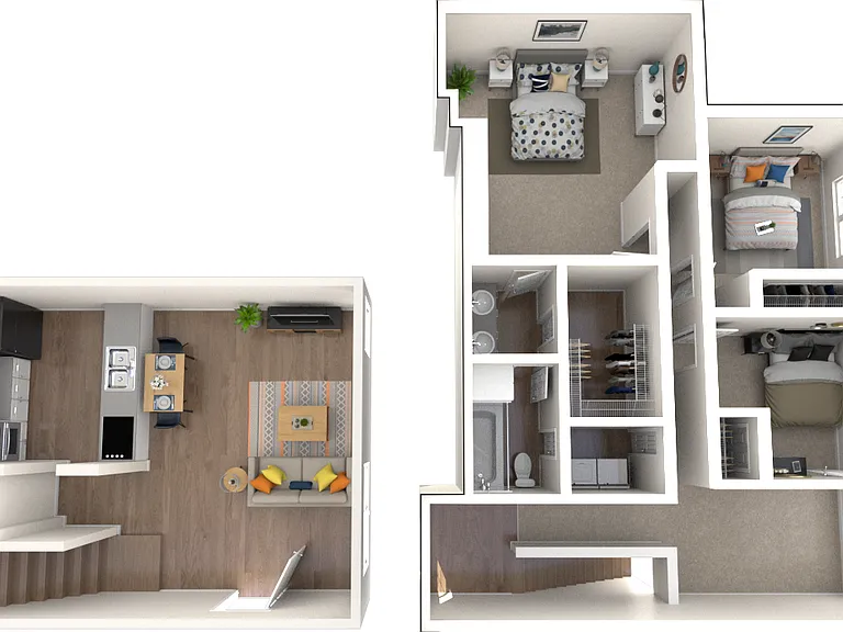 3A 3x1 floor plan Waterloo Flats