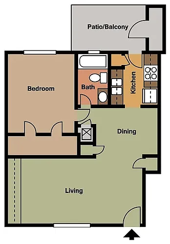 Floor plan 1X1 L