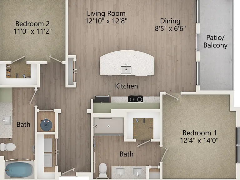 Laurel | 2x2 | 1278 sf Laurel | 2x2 | 1278 sf