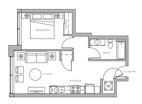 Floor plan 1X1 C