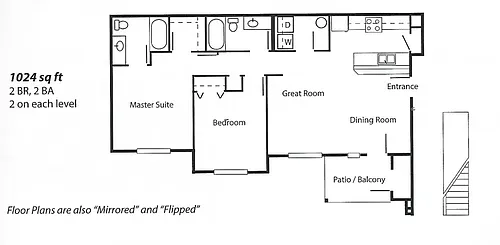 Floor plan 2 bedroom unit