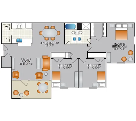 Floor plan 3 Bedroom
