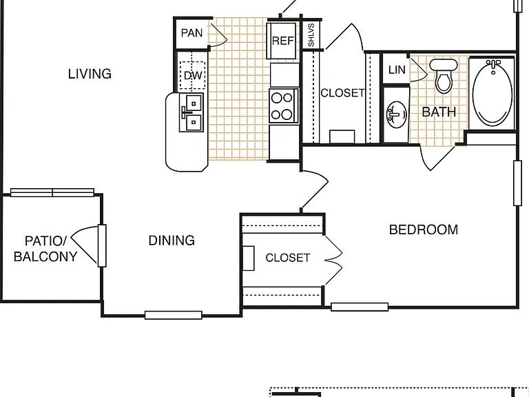 Estates at Memorial Heights - B1 - 2 Beds - 2 Baths - 1099 Sq. ft.