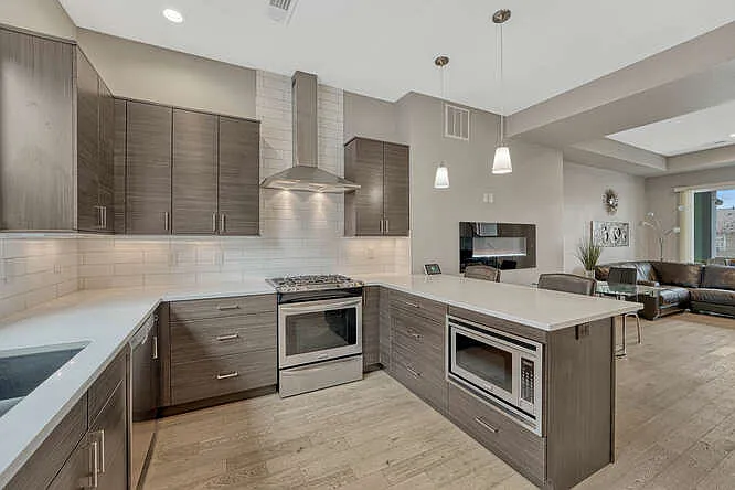 Kitchen with countertop seating