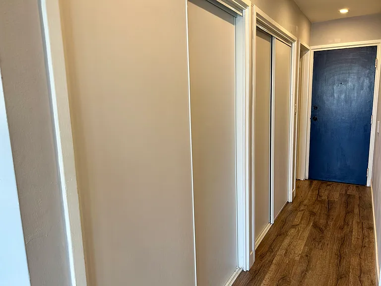 Two large closets in the hallway