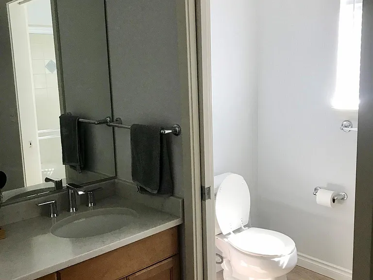 Separated room with toilet and shower