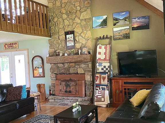 Beautiful stone fireplace