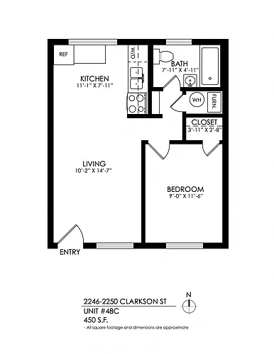 Floor plan 1 Bed 1 Bath