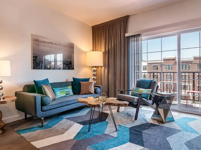 Living Room with Hard Surface Flooring and Balcony
