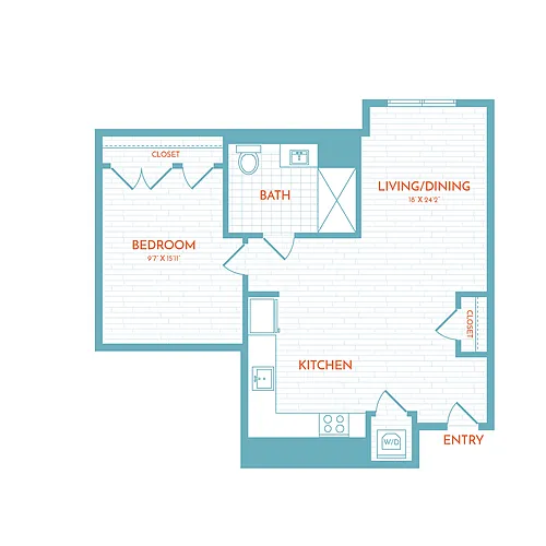 Floor plan A5 | 1 Bed | 1 Bath