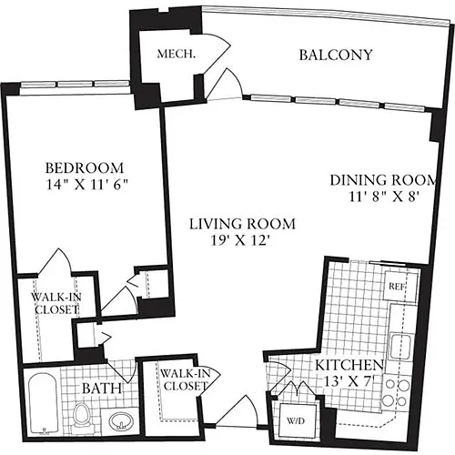 Floor plan 1 Bedroom I