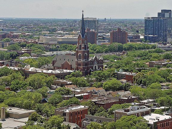 St. Michael's survived the Great Chicago Fire. View from apartment.