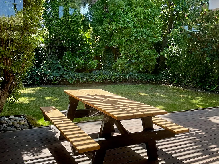 Back yard and deck