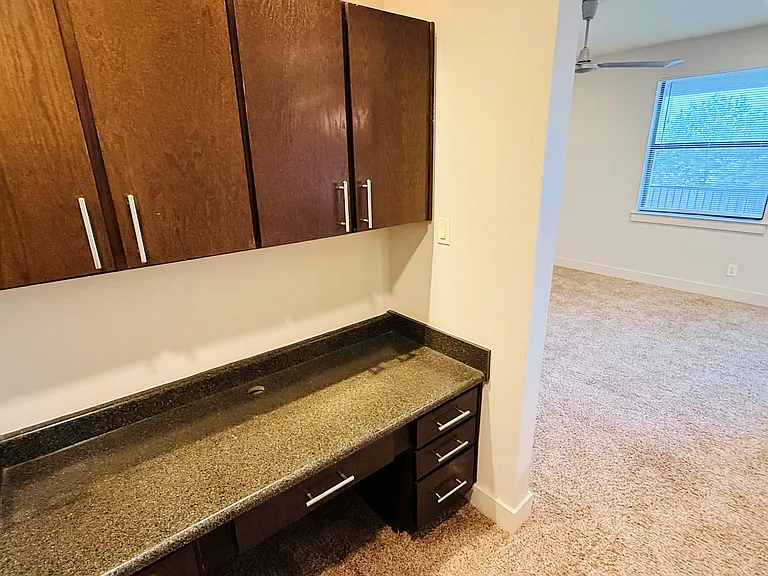 Built in work desk area, perfect for home remote work or study.