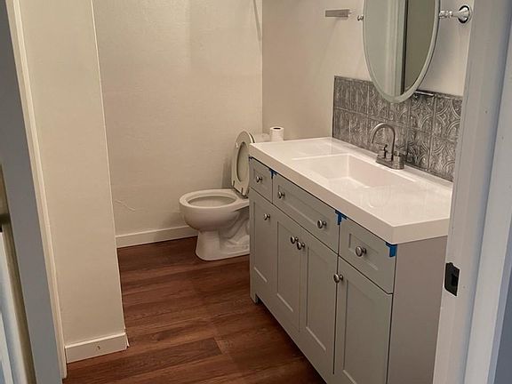 Newly remodeled bathroom. Tons of storage in double closet to the left.