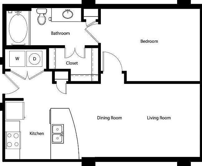 Gallery At Turtle Creek - A0 - 1 Beds - 1 Baths - 673 Sq. ft.
