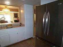 Kitchen has stainless appliances