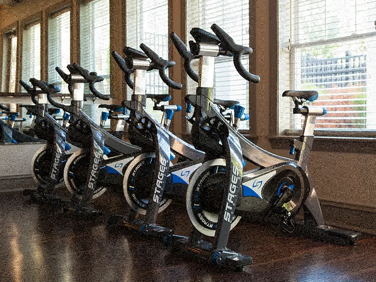Separate workout room for spin classes
