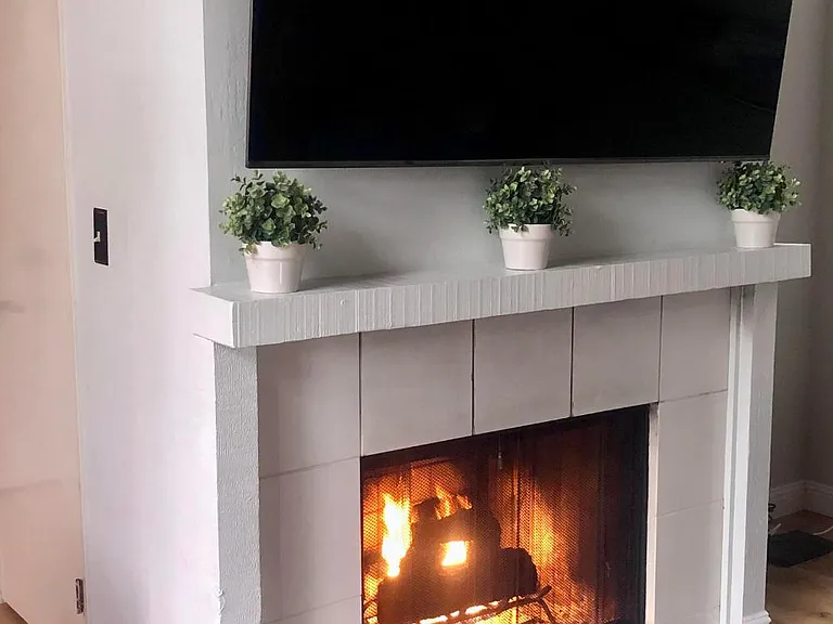 Gas fireplace in living room