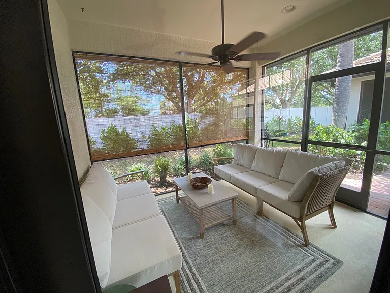 Fabulous roomy and comfortable fully screened in lanai overlooking garden views!