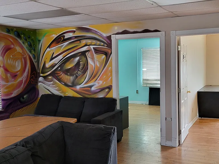 Doors to two bedrooms