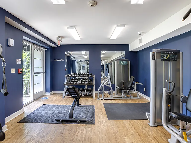 a gym with strength equipment at Park Crest Apartments, District of Columbia 20007