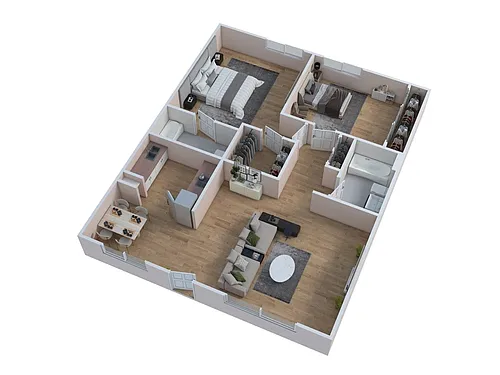 Floor plan 2 Bed 2 Bath