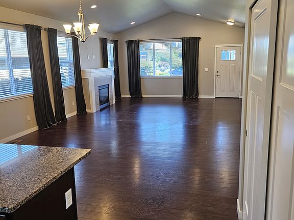 View of living space from the kitchen