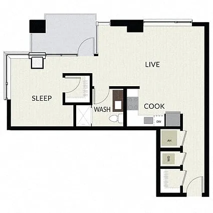 Floor plan 1 Bed/1 Bath-A8