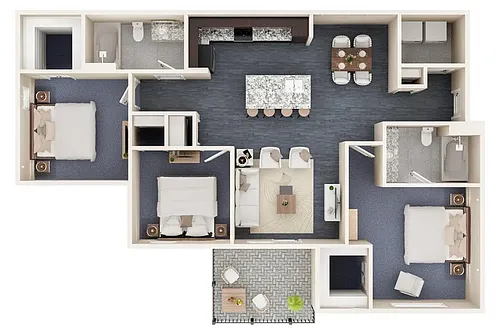 Floor plan URBANIS 3 Bedroom