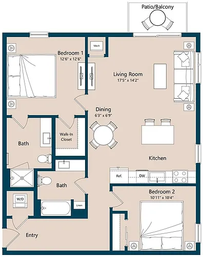 Floor plan B1aAA