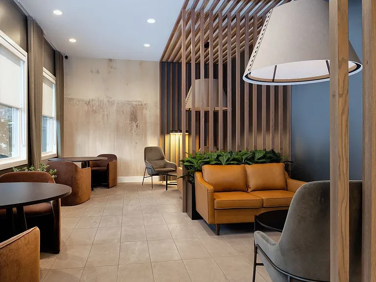 Work lounge with coworking spaces