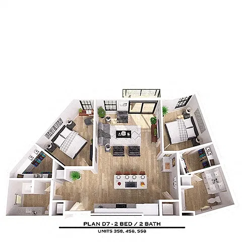 Floor plan D7 2X2