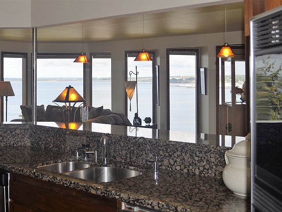 Kitchen granite counter tops with Bay View