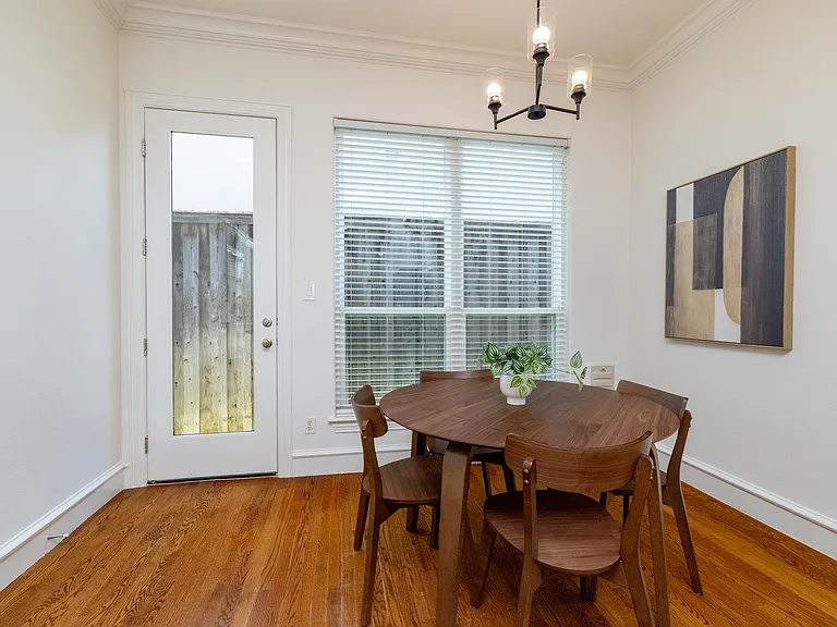 Cozy breakfast nook with easy access to the backyard.