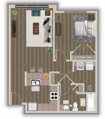 Floor plan 1 Bdrm