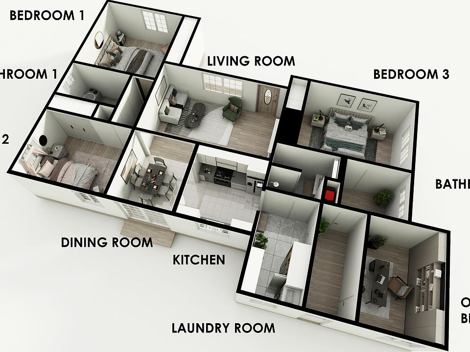 3D floor plan by PhotoRealStaging.com